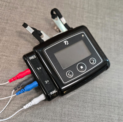 Zircadia leads connected to a home sleep testing device