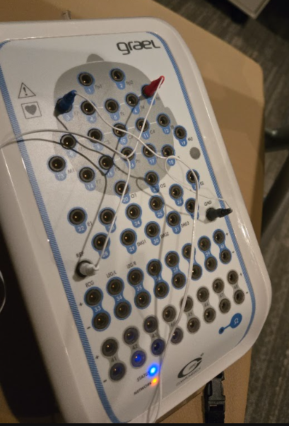 Zircadia leads connected to an in-lab PSG headbox